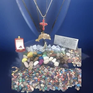 Mixed JEWELRY~N~More LOT $50 Rep*SILVER Banknote+Ring/Mix GEMSTONES 💎 Necklaces - Picture 1 of 18