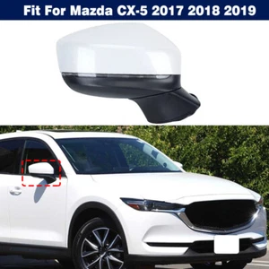 Right White Power Side Door Mirror W/Blind Spot Heated For Mazda CX-5 2017-2019 - Picture 1 of 14