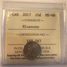 2017 Canada Dime 10 Cents Classic Bluenose coin - ICCS MS66