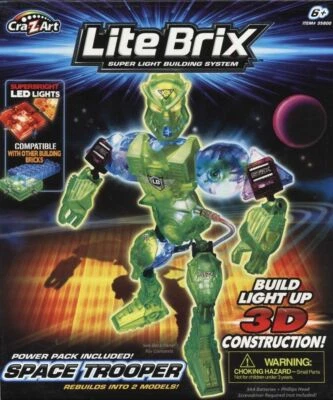 Cra-Z-Art LITE BRIX 35800 Super Light Building System SPACE TROOPER w power pack - Image 1 of 3