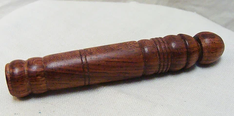 Antique Turned Wood Needle Case, Holder Cover