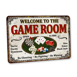 Game Room Sign Game Room Decor Gift For Dad Gamer Gift Metal Sign 108122001099 - Picture 1 of 7
