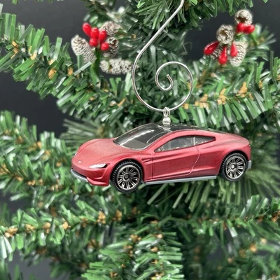 Burgundy Tesla Roadster Electric Car Custom Christmas Ornament Adorno 🎄 - Image 1 of 2