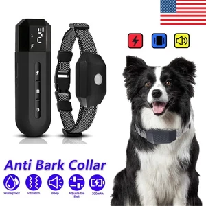 Anti Barking Dog Collar HD Waterproof Collar For Dog Rechargeable Bark Stopper - Picture 1 of 6