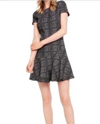 Maison Jules Fit & Flare Short Sleeve Dress Black White Size Medium - Image 1 of 4