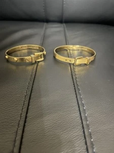 MICHAEL KORS - Gold Tone Bangle Bracelets - Picture 1 of 4