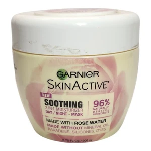 Hidratante facial Garnier SkinActive 3 en 1 con agua de rosas 6,7 oz tina sello roto - Imagen 1 de 1