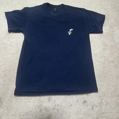 Camiseta masculina vintage 10 profunda azul média dupla face - Imagem 1 de 4