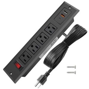 Striscia di Alimentazione 20W Montabile USB C Striscia di Alimentazione da Incasso USB-C Ricarica Rapida 4 Outl... - Foto 1 di 6