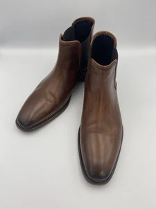 Johnston & Murphy Cormac Chelsea Boots Mens 8.5 Mahogany Italian Calfskin - Picture 1 of 8