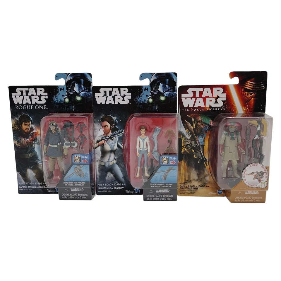 Star Wars Action Figure Lot Cassian Andor Constable Zuvio Princess Leia New - Image 1 of 4
