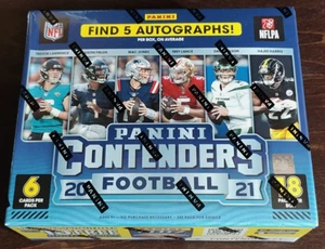 2021 Panini CONTENDERS Football HOBBY BOX 18 PACKS 108 Cards 5 AUTO 18 Inserts - Picture 1 of 2