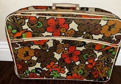 Maleta vintage de lona floral hecha en Japón Foto 1 de 4