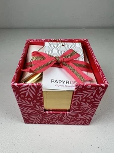 Papyrus NOTE ORGANIZER WITH PEN SET 600 Pages CUBE Paper Stack Pad PINK & GOLD - Picture 1 of 15