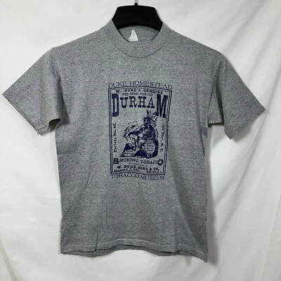 Vtg Single Stitch Duke Homestead Tobacco Museum Graphic T-Shirt M USA Durham Foto 1 de 4