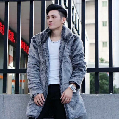 Men Mid-length Slim-fitting Fur Coat Fur Coat Mink Fur Windbreaker Winter Jacket - Image 1 of 4
