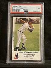 Don Mattingly 1982 Police Columbus Clippers Rookie RC Card Yankees Graded PSA 7