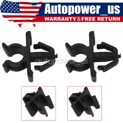 2 Pcs Car Hood Support Prop Rod Holder Clip 65722-JA000 For Nissan Plastic Black - Image 1 of 4