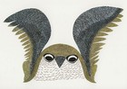 Postcard Ohotaq Mikkigak "Curious Owl" 2003  Inuit Cape Dorset Nunavut MINT