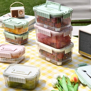 1 Set 1500ml Bento Box Large Capacity Store Food Cooler Box Lunch Container - Picture 1 of 14