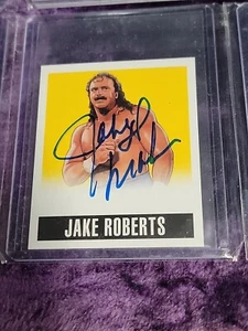 2014 Leaf Originals Wrestling Yellow #/50 Jake The Snake Roberts SIGNED ON CARD - Picture 1 of 2