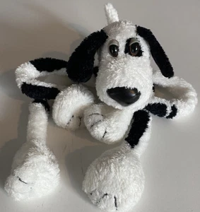 Knoten Knie Plüsch Welpe Hund erste und Haupt Floppy Bean Stofftier schwarz weiß 13 Zoll - Bild 1 von 7