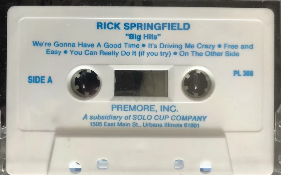 RICK SPRINGFIELD BIG HITS CASSETTE SEALED SCARCE PREMORE MISSION MAGIC REISSUE - Image 1 of 1