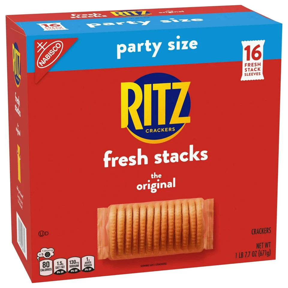BRANDED RITZ Fresh Stacks Original Crackers, Party Size, 23.7 oz (16 Multi packs)...