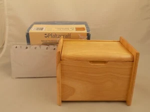 Pfaltzgraff Recipe Box with Dividers-Natural Hardwood Collection- hinged top - Picture 1 of 7