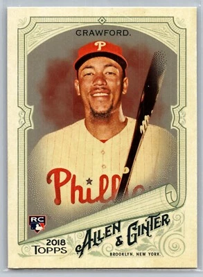 2018 topps allen & ginter baseball j.p. crawford silver glossy hot box rc #127 - Image 1 of 2
