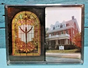 Stain Glass Window Double Deck Playing Cards and Plastic Case FREE SHIPPING! - Picture 1 of 4