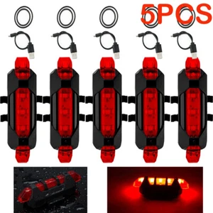 5 Sets USB Rechargeable LED Bicycle Headlight Bike Front Rear Lamp Cycling Light - Picture 1 of 12