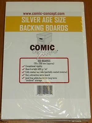 100 X SILVER AGE COMIC CONCEPT BACKING BOARDS  • 16.99£