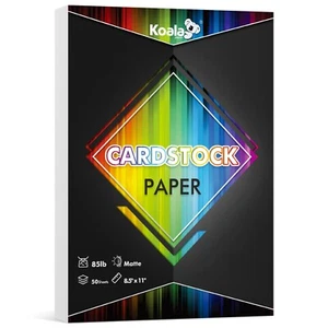 Koala White Cardstock Paper 8.5 x 11 85lb 230gsm Cover Paper for Inkjet + Laser - Picture 1 of 11