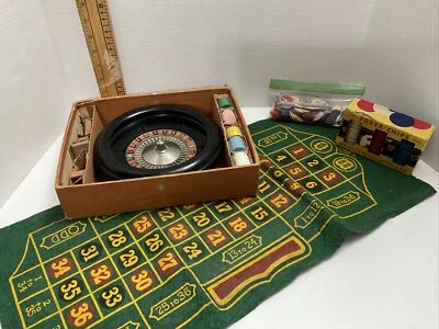 E.S. Rueda de baquelita Lowe Roulette de 7,5 pulgadas con fichas de fieltro e instr y dinero ficticio Foto 1 de 4