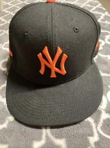 New Era New York Yankees Hat Size 7 1/2 100th Anniversary Orange 59FIFTY Fitted - Picture 1 of 6