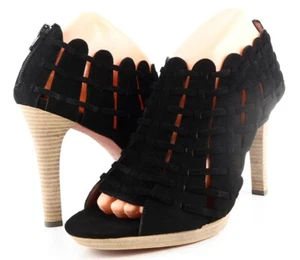 $280 LUXURY REBEL CHARLEY Black Suede Designer Open Toe Heel Pumps 10 EUR 41 - Picture 1 of 4