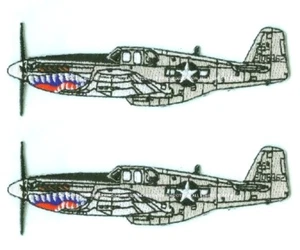 USAAF WWII FLYING TIGERS AVG WARBIRDS: North American P-51 Mustang 2-PATCH SET - Bild 1 von 12