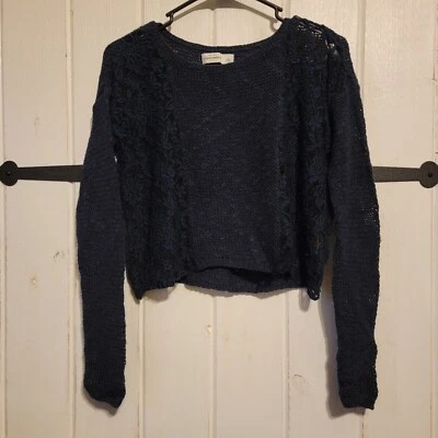 Suéter tejido de encaje azul talla grande Abercrombie para niñas  Foto 1 de 4