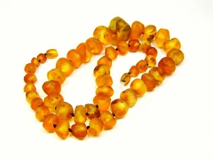 Baltic Amber Necklace 20" Multicolor Beaded Natural Stone Gemstone 6430 - Picture 1 of 7