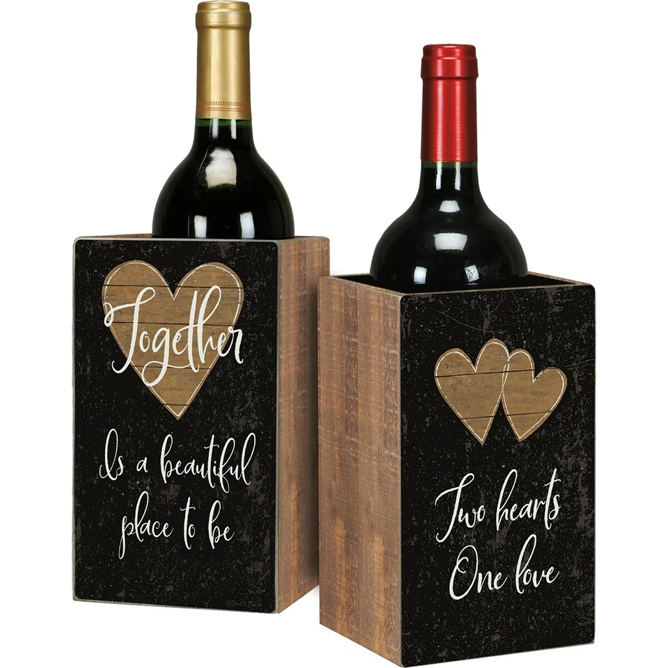 Single Wine Box - Together Is A Beautiful Place wedding Primitives By Kathy NEW - Image 1 of 1