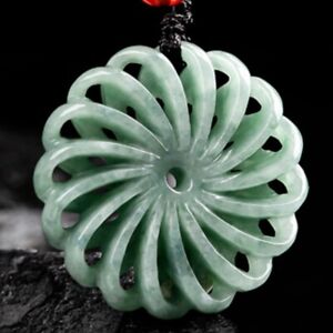 Natural Genuine Green A Jade Jadeite China Style Pendant 时来运转