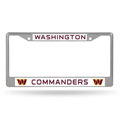 NFL Washington Commanders License Plate Chrome Frame 12" x 6" 12" x 6" Chrome... - Image 1 of 4