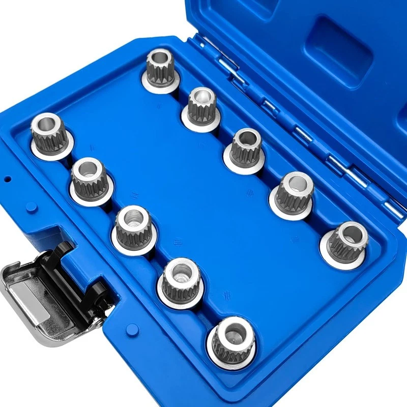 10pc Locking Lug Nut Master Set - Wheel Lock Key Removal Tool Kit for BMW & Mini Foto 1 de 4