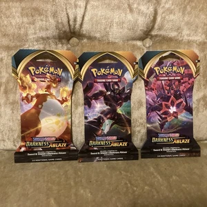X3 Darkness Ablaze Sleeved Booster Packs Pokémon Karten TCG Neu Sealed Charizard - Bild 1 von 2