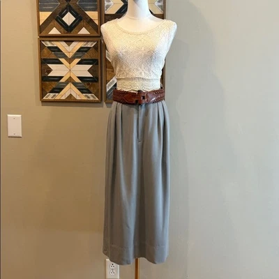 Falda plisada vintage Ralph Lauren etiqueta azul gris abuelo núcleo talla 10 Foto 1 de 4