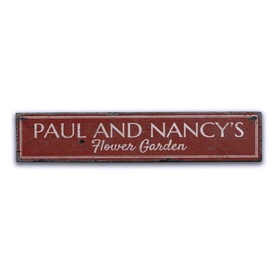 Flower Garden Sign, Wood Garden Decor -Distressed Wooden Sign - Image 1 of 2