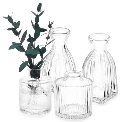  4 Pcs Small Mini Vase Glass for Flowers Wedding Table Centerpiece - Bild 1 von 4