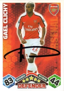 GAEL CLICHY SIGNED ARSENAL 2009/2010 MATCH ATTAX TRADING CARD+COA - Picture 1 of 1