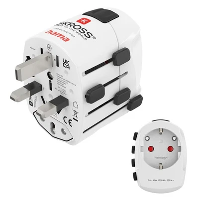 Hama Universal Reiseadapter Reisestecker Weltweit 150 Länder Netzadapter 3-polig - Bild 1 von 4